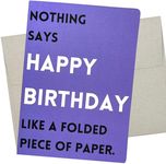 Whitman and Daughter Funny Happy Birthday Card for Him or Her (1 Premium Card, 5X7 Inch) witty purple bday card for adults with a dry sense of humor - 795