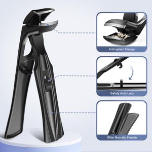 Heavy Duty Toenail Clippers for Seniors – Wide Jaw, Angled Head, Catcher