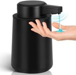 Phneems Automatic Soap Dispenser Touchless Auto Lotion Hands Free Liquid Plastic Dish Soap Dispenser Rechargeable Electric Modern Refillable Countertop Hand Soap Dispenser for Kitchen Bathroom Black