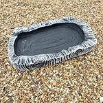 Garden Ornaments & Accessories Small Oval Log Effect Ground Bird Bath or Replacement Top Black and White