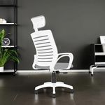 ROSE® Mesh Mid-Back Ergonomic Office Chair | Study Chair | Revolving Chair | Computer Chair | Work from Home (Elite) (High Back White)