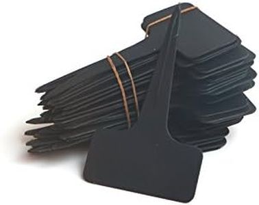 Prudance 50pcs Waterproof T Tag Plant Markers - Premium Nursery Garden Labels - Eco Friendly - Black