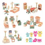 BananMelonBM 50 Pack Kids Little Dollhouse Furniture Set Toys House Big Dreams for Baby Children Girls Boys Age 3+,Miniature Accessories Educational Pretend Play Toys for Toddler