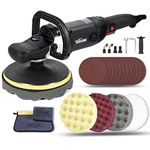 Buffer Polisher, Rotary Polisher Waxer 7inch/1650W, 6 Variable Speed500-3000RPM,Polishing Pad/Sandpaper/Wool Pad/Carbon Brush,For auto detailing lovers