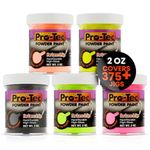 WELCH PRODUCTS ProTec Powder Paint for Jigs & Lures, High Gloss Powder Coating - Hot Pink, Green, Yellow Chartreuse, Black, Orange, 5-Pack, 2 Ounce