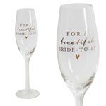 Widdle Gifts Wedding Champagne Flute Wine Glass Boxed and Elegant Design (Beautiful Bride-to-Be 2646)