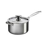 Le Creuset Signature Stainless Steel Saucepan with Lid and Helper Handle, 3-Ply, Ø 18 cm, 2.8 L