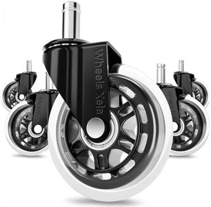 Wheels Xela Office Chair Caster Wheels, Set of 5, 3 Inch Heavy-Duty Replacement Rubber Wheels for Desk & Gaming Chair are Easy to Install & Suitable for All Floor Types