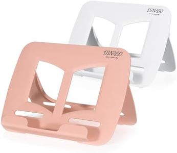 2Pack Protable Book Stand Book Holder Book Rest for Kids Reading Hands Free Cookbook Holder Textbook Stands Music Stand Lightweight easyuse Cute Book Stand Gifts Homeschool (Pink+White 11.82" *8.26")