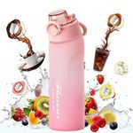 SAJANI Flavour Water Bottle With Flavour Pods, Leak Proof Sports Water Cup With Straw, Fruit Fragrance Water Bottle For Outdoor, Sports And Gym (Multicolor) (Pack Of 1) (720 ml - Peach)