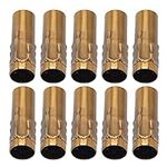 10pcs Metal Candle Socket Covers, E14 Candelabra Base Candle Lamp Holder Metal Tube Chandelier Covers for Home Chandeliers Candle Lights, Lighting DIY (Gold Bronze)