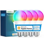 VOCOlinc Smart Light Bulb Works with Apple Homekit, Alexa, Google Home, Dimmable WiFi Smart Bulbs, 850 Lumens, E26 LED Smart Bulb 60 Watt Equivalent, A21, 2200K-7000K RGBW, 9.5W, 4 Pack