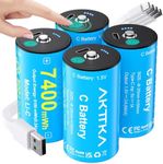 AKTTKA Rechargeable C Batteries 4 P