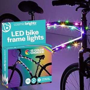 Brightz CosmicBrightz LED Bike Frame Rope Light, Pastel - 6.5-Foot String Rope - Battery-Powered with On/Off Switch - Ultra Bright Color Keeps Your Ride Fun and Safe for Kids, Teens, & Adults