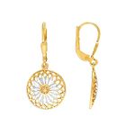 Amazon Brand - Nora Nico 925 Sterling Silver BIS Hallmarked Filigree Diamond-Cut Leverback Drop Dangle Earring for Women