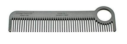 Chicago Comb Model 1 Carbon Fiber, Pocket and Travel Comb, Anti-static, Smooth Strong and Light, 5.5 inches (14 cm) long, Made in USA