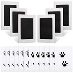 Baby Inkless Handprint and Footprint Pet Paw Print Kit 6 Black Handprint Ink Pads Hand and Foot Stamp with 12 Imprint Cards for Family Baby Keepsake Gift