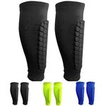 SANON Football Shin Pads, Shin Guards Professional Crashproof Shin Pads for Football Games Beginner, Running, Jogging, Cycling, Fitness, Teenagers Boys Girls Men Women 1 pair (Black)