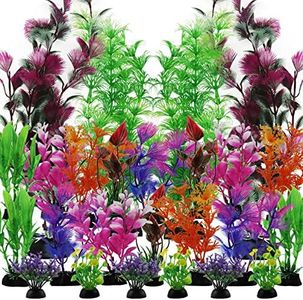 PietyPet 25 Pack Aquarium Plants, Fish Tank Decoration Colorful Artificial Fish Tank Decorations for Household and Office Aquarium Simulation, Small to Large and Tall