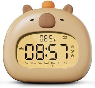 IHALO Sveglia per Bambini, Sveglia da Comodino con Luce Notturna, Display Digitale LED 3,15 Pollici, Tre Allarme, Modalità Weekend, Data, Ora, Temperatura, Ricaricabile, Decorazione Cameretta per Bebè