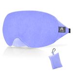 Mavogel Cotton Sleep Eye Mask - Breathable Light Blocking Sleep Mask, Soft Comfortable Night Eye Mask for Men Women, Eye Cover for Travel/Sleeping/Shift Work, Includes Travel Pouch (Bluish Violet)