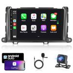 Android Car Radio Stereo for Toyota Sienna 2011-2014 with Wireless Apple Carplay, 9 Inch Touch Screen Car Radio with GPS Navigation Bluetooth FM HiFi WiFi + Backup Camera