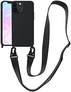 VooDirop Compatible with iPhone 14 Pro Max Case with Lanyard Crossbody iPhone Case with Strap Adjustable Shockproof Drop Protection Silicone Phone Cover for iPhone 14 Pro Max 6.7’’ Black