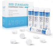 HAPPY CHEERS 500 Pieces Disposable Compressed Towels, Compact Travel Coin Tissue Soft Compress Tissues Pills for Outdoors Travel Camping and Beauty Salon