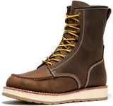 ROCKROOSTER Mantua - 8 inch Comfortable, Anti-fatigue Soft toe Rubber Outsole Work Boots for Men SAP308, Dark Brown, 11.5