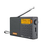 XHDATA D-808 Portable Digital Radio FM stereo/SW/MW/LW SSB RDS Air Band Multi Band Radio Speaker with LCD Display Alarm Clock External Antenna