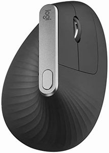 Logitech MX Vertical Ergonomic Mouse, Multi-Device, Bluetooth or 2.4GHz Wireless with USB Unifying Receiver, 4000 DPI Optical Tracking, 4 Buttons, Fast Charging, Laptop/PC/Mac/iPad OS- Black