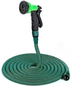 Somera Flexible Garden Hose with Garden Sprayer I Stretchable Water Hose with Faucet Connection (30m, Dark Green)