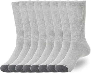 WANDER Women's Athletic Crew Socks 8 Pairs Cushion Running Socks for Women Sport Wicking Cotton Socks 10-14 (8 Pair Grey)