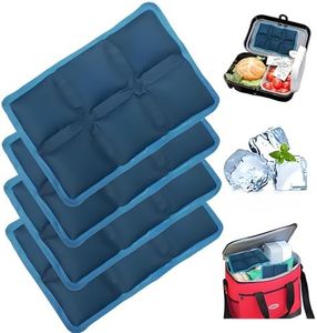 aadsioahd 4pcs Ice Packs for Lunch Box & Coolers - Reusable,Long-Lasting,Lightweight Ice Pack for Food Freshness, Drinks Freezer (6”x4”x0.7”) - Non-Toxic Cooler for Picnic, School, Sports & Camping