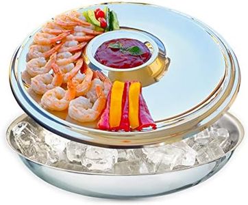 Maverick Unity Shrimp Cocktail Serving Dish and Bowl With Ice - Elegant and Large Platter for Seafood, Oysters, Crawfish, Veggies, Fruits, Salads.