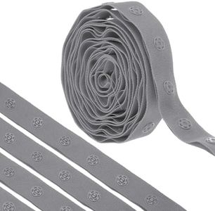 MECCANIXITY 2 Yard Snap Button Tape for Sewing, Cotton Snap Button Trim Fastener Buckles Tape for Clothes Fabric DIY Craft, Shadow