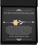 Daughter in Law Bracelet, To My Daughter-in-Law Gifts For Birthday, Valentine's Day, Wedding Day, Future Daughter-in-Law Gifts From Mother-in-Law, Silver Plated Zinc, Cubic Zirconia, One Size,