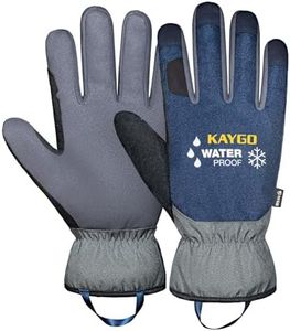 KAYGO Winter Work Gloves for Men and Women, Insulated Fleece Liner, Syhthetic Leather Palm, Waterproof Thermal Safety Work Gloves, Ideal for Outside Working,Snow Removal, Ice Scraping, KG168TH,XL