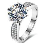 Royal Crown Solid White Gold 14K Moissanite Diamond Ring Test Positive Engagement Jewelry GRA Certificate