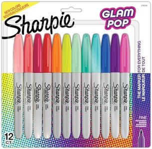 Sharpie Glam Pop Fine Point Permanent Marker, Assorted (Pack of 12)