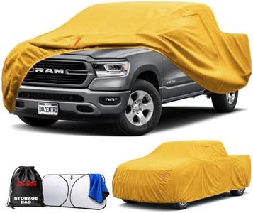 Waterproof Heavy Duty Truck Cover Custom Fit Dodge Ram 1500 2009-2026 Crew Cab Short Bed(5.7'-6.4'), Full Exterior Covers with Cotton Liner and Breathable Ventilation Mesh, Car Cover with Door Zipper