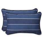 Pillow Perfect 568416 Outdoor/Indoor Wickenburg Indigo Lumbar Pillows, 11.5" x 18.5", Blue