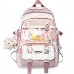 MAKABEE Kawaii Backpack with Cute Card Plush Pendant, Kawaii School & Travel Backpack Cute Aesthetic Backpack for Teen Bag Students Casual Travel Daypacks School Supplies Water Resistant