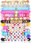 Generic 14PCS Bracelets for Women, Colorful Friendship Bracelets, Stackable Beaded Bracelets, Clay Bead Bracelets Heishi Surfer Bracelets Cute Bracelets for Concert Beach Vacaiton Gift, Small