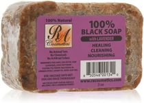 RA Cosmetics 100% Natural Black Soap with Lavender 5oz