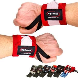 Rip Toned 18” Wrist Wraps - Wrist Straps for Weightlifting - Lift Better, Protect Wrist Pain - Adjustable, Durable, Machine Washable - Wrist Brace for Weightlifting - USPA Endorsed for Men & Women