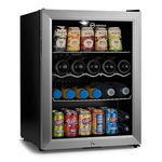 Subcold Super65 LED - Table-Top Fridge | 65L Beer, Wine and Drinks Fridge | LED Light + Lock and Key | Energy Efficient (Silver)