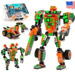 Jitterygit Mech Robot Super Hero Action Figure Xmas Gift Toy Set, Best STEM Building Creative Bricks For Birthday Space Army Warrior For Kids Boys Girls 6 7 8 9 10 Year Old