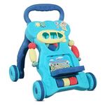 Kidsmate Baby Activity Walker | Push Walker for Babies 6-18 Months | Foldable Musical Baby Walker with Toy Bar | Safe & Non-Toxic Design for Baby Development & Learning Toddler Toys - Blue