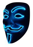 SOUTHSKY LED Mask V For Vendetta Neon EL Wire Light Up For Halloween,Christmas,Carnival,Festival,Costume Cosplay Party(White Face Blue Light)